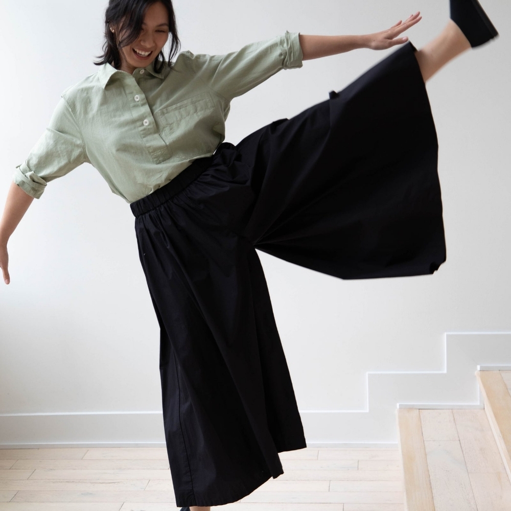 Cream Cotton And Hemp Apuntob Culottes - Picture 3 of 8